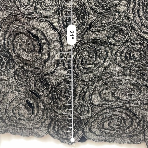 Per Se Skirt Black White Herringbone Floral Wool Blend Size 6 - Picture 10 of 10